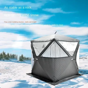 tente sauna hiver camping pêche glace isolante épaissie chaude toit renforcé stable automatique rapide imperméable oxford