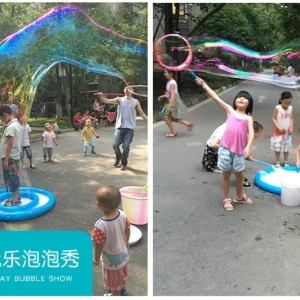 Bassin à bulles gonflable, fabricant de bulles géant d&rsquo;extérieur avec anneau circulaire pour le plaisir en famille