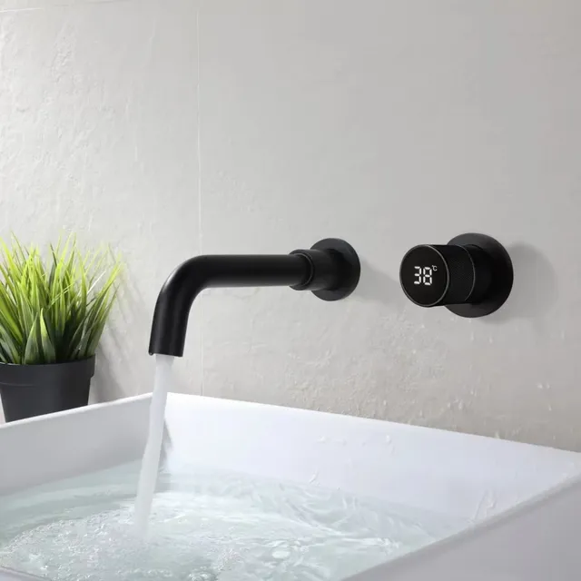 Robinet de salle de bains en laiton noir – vue 2