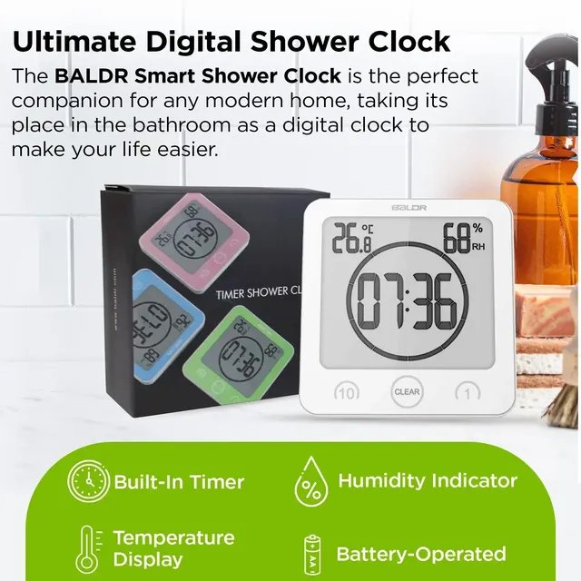 Horloge douche numérique étanche écran tactile… – vue 6