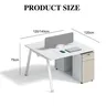 Bureau collectif blanc mat plateau mélamine E0 piétement… – vue 4