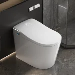 Toilettes intelligentes en céramique de haute qualité, Bidet Intelligent, caractéristiques électriques, télécommande montée au sol pour salle de bain, forme de bol rond