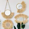 Miroirs muraux décoratifs suspendus bohème chic raphia… – vue 1