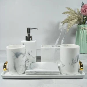 Accessoires de décoration de salle de bain pour brosse à dents, douche en résine, toilettes