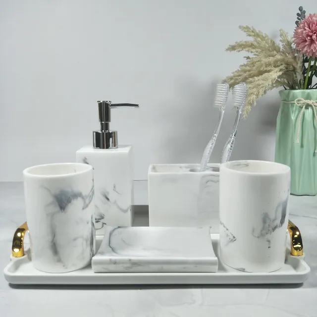 Ensemble accessoires salle bain lavabo rangement…