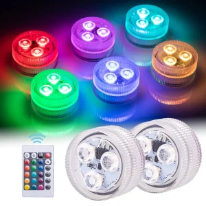 Lumière d&rsquo;ambiance LED RGB, 16 couleurs, télécommande, bouteilles, lampe, accessoires lumineux pour piscine, Vase d&rsquo;aquarium, décor de fête