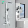 Ensemble de douche blanche avec longue rotation du bec – vue 1