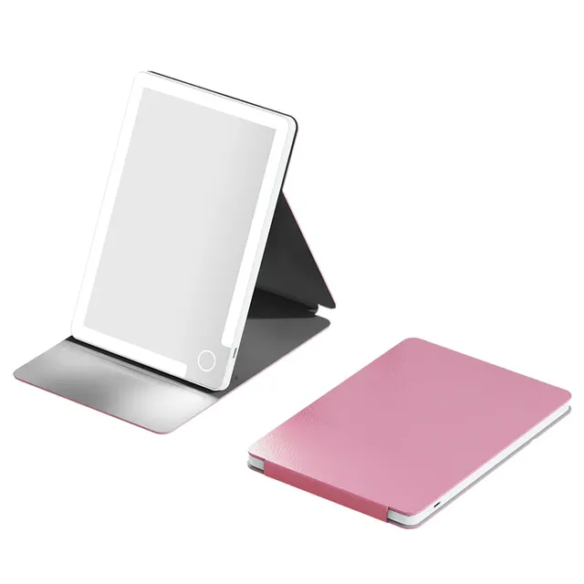 Miroir de maquillage plat portable LED avec trois… – vue 2