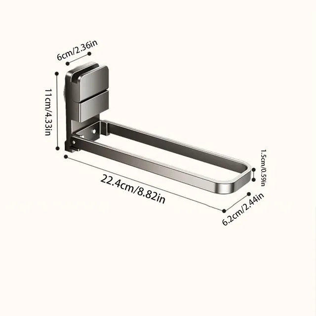 Porte serviette mural pliant acier inoxydable brossé… – vue 6