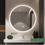 Miroir circulaire Simple de Style moderne, miroirs de salle de bains LED, miroir d&rsquo;éclairage Intelligent mural, décoration de maison d&rsquo;hôtel