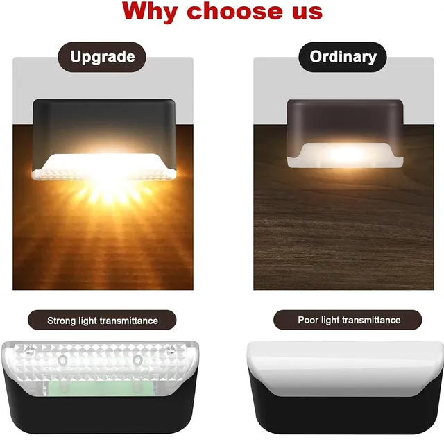 Blanc chaud LED solaire étape lampe chemin escalier… – vue 2