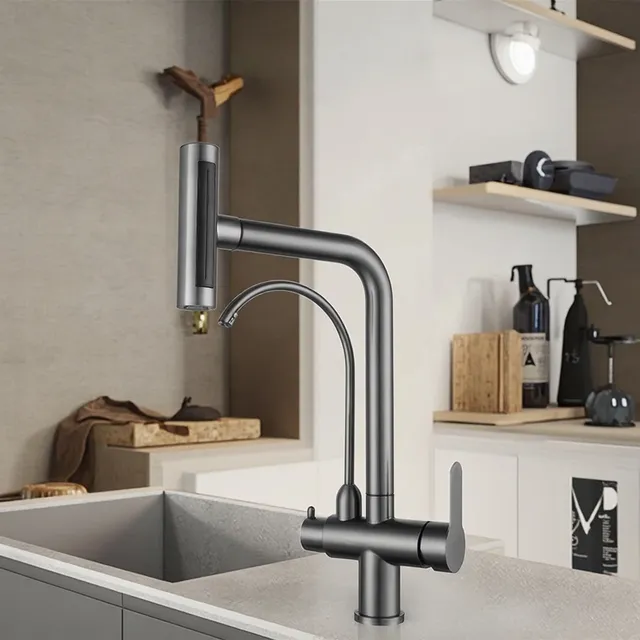Robinet de cuisine moderne trois en un à double usage en… – vue 4