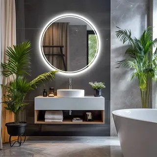 Miroir de salle de bain intelligent LED HD avec lumières