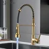 Robinet de cuisine en or brossé – vue 1