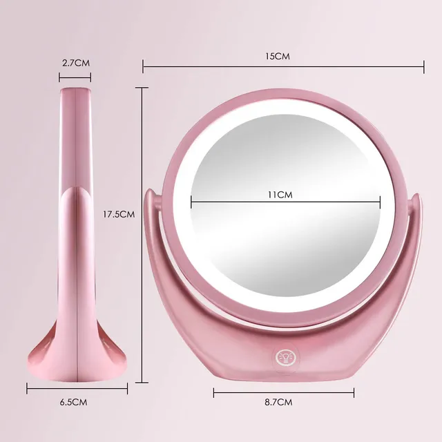 Miroir maquillage rond double face grossissant 5x 1x… – vue 3