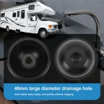 Lavabo Rond en Acier Inoxydable 304, Lavabo Facile à Nettoyer, Port de Vidange de 40mm, pour Bateau, Camping-Car, 9×4 Pouces