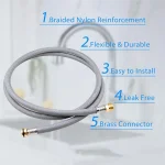 Pièces de robinet de cuisine avec boule de poids et 3 adaptateurs de connexion, pièces de rechange pour tuyau de robinet de cuisine, tuyau extractible pour Sinkabkw