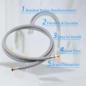 Pièces de robinet de cuisine avec boule de poids et 3 adaptateurs de connexion, pièces de rechange pour tuyau de robinet de cuisine, tuyau extractible pour Sinkabkw Pièces de robinet de cuisine avec boule de poids et 3 adaptateurs de connexion, pièces de rechange pour tuyau de robinet de cuisine, tuyau extractible pour Sinkabkw