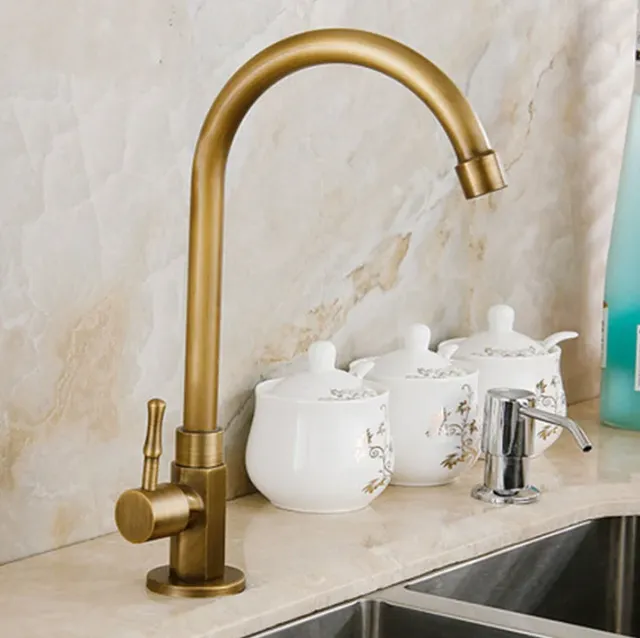 Robinet laiton antique lavabo monotrou froid poignée… – vue 7