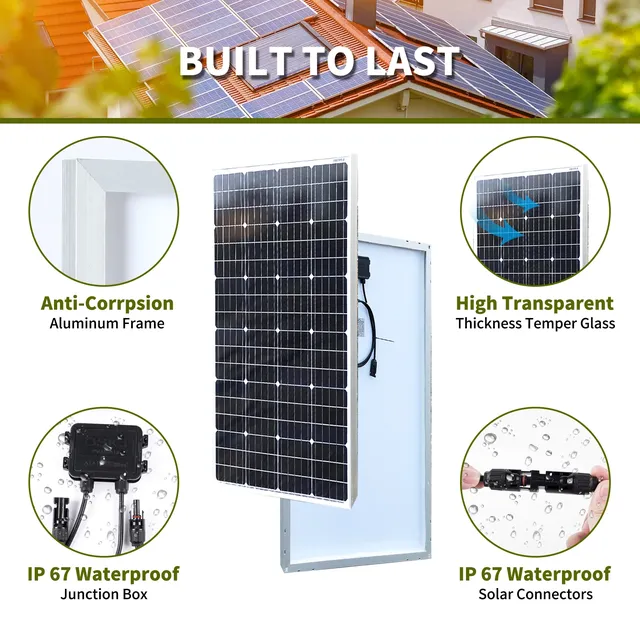 Panneau Solaire Rigide 140W 12V – vue 5