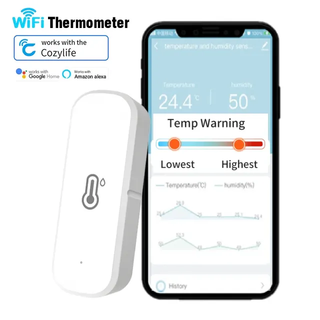 Capteur intelligent de température et d'humidité WiFi