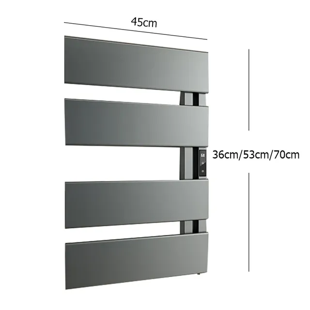 Sèche serviettes mural électrique aluminium laqué gris… – vue 2