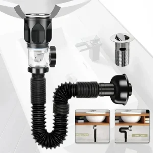 Tuyau de Proximité Universel en Acier Inoxydable, Accessoires de Cuisine Anti-Odeur Tuyau de Proximité Universel en Acier Inoxydable, Accessoires de Cuisine Anti-Odeur