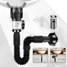 Siphon flexible lavabo bouteille PVC ABS noir mat tube… – vue 1