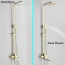 Ensemble de système de douche à effet pluie en or brossé – vue 2
