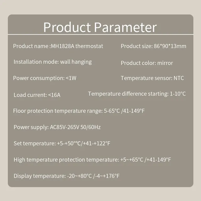 Thermostat intelligent LCD tactile 16A – vue 6
