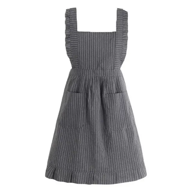 Tablier cuisine robe trapèze froncée bretelles larges… – vue 3
