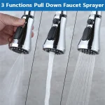 A36T-pièces de tête de robinet de cuisine, tête de pulvérisation de robinet d&rsquo;évier de cuisine extractible à 3 modes (pulvérisation de lame) avec 9 adaptateurs