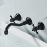 Anqitue robinet de lavabo en laiton à Double poignée 3… – vue 6