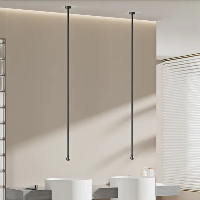 Robinet de sortie d'eau de style plafond en laiton noir… – vue 3