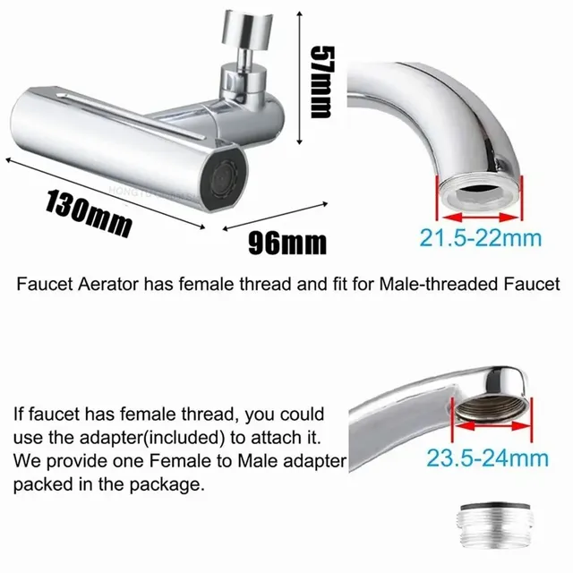Adaptateur robinet cuisine évier lavabo rotatif pivotant… – vue 7
