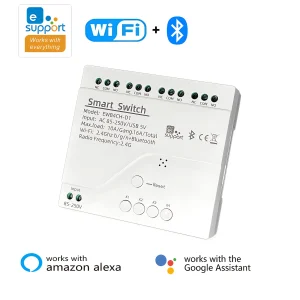 EWelink 4 CH WiFi commutateur intelligent AC85-250V 10A WiFi + BLE disjoncteur double mode APP/contrôle vocal fonctionne avec Alex Google Home EWelink 4 CH WiFi commutateur intelligent AC85-250V 10A WiFi + BLE disjoncteur double mode APP/contrôle vocal fonctionne avec Alex Google Home