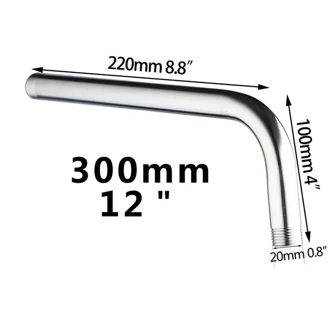 Bras douche mural coudé tubulaire rond acier inoxydable… – vue 4
