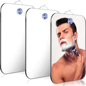 Miroir de douche en acrylique avec aspiration murale, 1 pièce, pour hommes, rasage, femmes, maquillage, accessoires de salle de bains portables de voyage