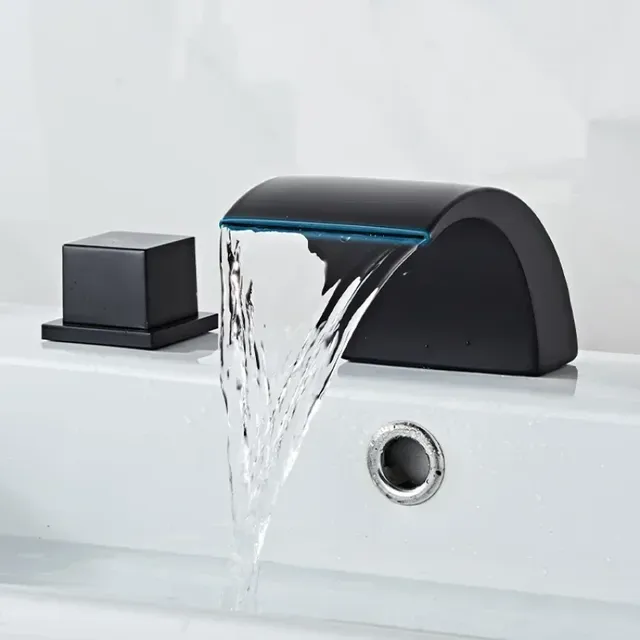 Robinet de lavabo de salle de bains noir – vue 2