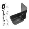Évier en acier inoxydable noir conçu pour camping-car avec couvercle de planche à découper et ensemble de robinets d&rsquo;eau chaude/froide pour yachts marins et camping