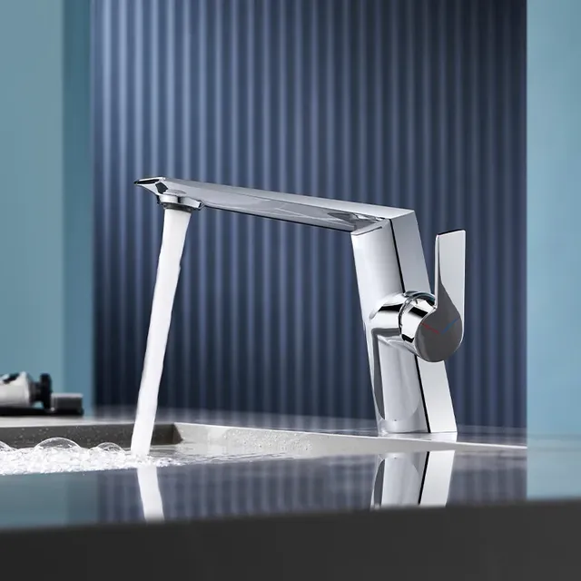 Robinet mitigeur monocommande lavabo vasque laiton blanc… – vue 4