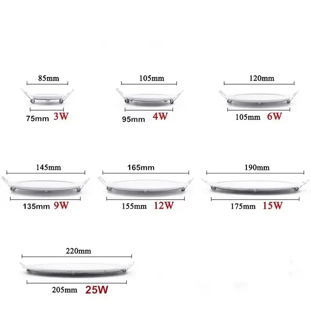 Ultra lumineux 3W 6W 9W 12W 15W 25W Dimmable Led… – vue 2
