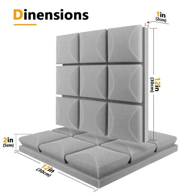 Panneaux acoustiques mousse polyuréthane autocollants… – vue 4