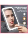 Miroir maquillage DEL rechargeable USB rectangulaire… – vue 1