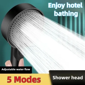 Pommeau de douche multifonction réglable, 5 Modes de pression, grande buse de douche à eau, Massage, accessoire de salle de bains Pommeau de douche multifonction réglable, 5 Modes de pression, grande buse de douche à eau, Massage, accessoire de salle de bains