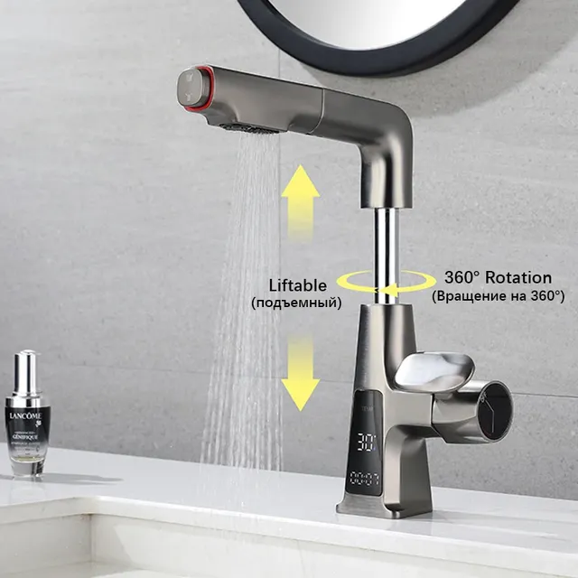 Mitigeur électronique contemporain angulaire noir mat… – vue 4