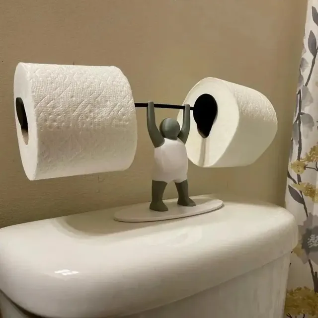 Drôle haltérophilie porte-papier hygiénique rouleau de… – vue 3