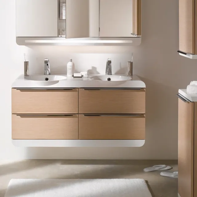Meuble salle bains suspendu moderne double évier… – vue 3