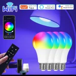 Ampoules Led Wifi E27 E26 110V 220V, Tuya Smart Life Alexa Google Assistant, ampoules de lampe RGB 10W RF 2.4G, contrôle de groupe à distance