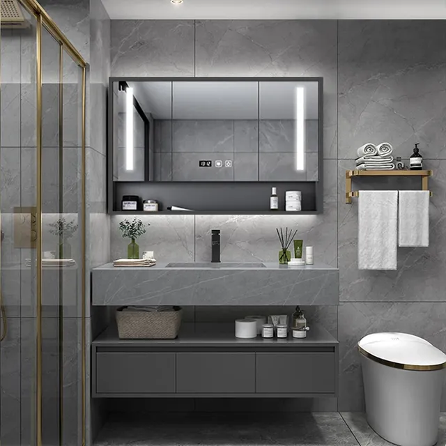 Lavabo intégré en dalle de roche de 140cm – vue 3